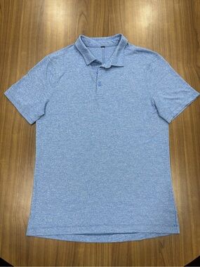Lululemon Men's Evolution Short Sleeve Polo - Heather Blue (Size S)